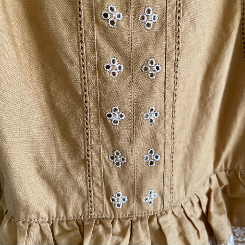 VTG 90’s 2000 Y2K Betsey Johnson Tan Eyelet Tiered Western Dress Runway … - Picture 9 of 14